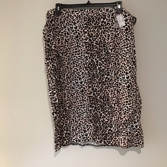 Skirt 20W Wrap Blush/Cream/Brown Leopard NWT - Picture 1 of 7